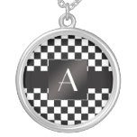Contrôleurs noirs et blancs de monogramme pendentif