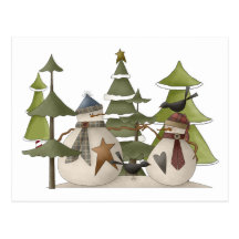 Conversation de bonhomme de neige carte postale