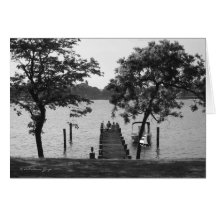 Conversation de rive - noir et blanc cartes