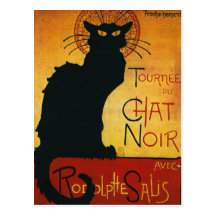 Conversation Noir - chat noir Carte Postale