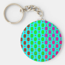 Cool Vintage Colorful Ovals Design Keychains