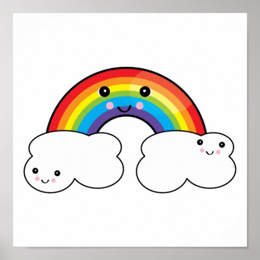 copains d'arc-en-ciel et de nuage affiches