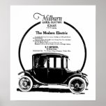 Copie 1919 vintage d'annonce de voiture électrique posters