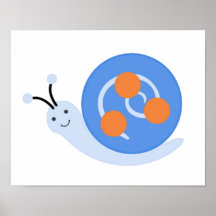 Copie adorable d'affiche d'escargot de Hippity