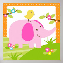 Copie animale d'art de mur de crèche de jungle d'é posters