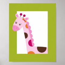 Copie animale d'art de mur de crèche de jungle dou affiche