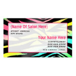 Copie au néon de zèbre de rendez-vous de salon de  carte de visite