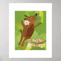 Copie bienvenue de chien de ressort affiche