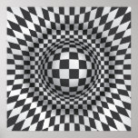 Copie blanche noire/affiche d'illusion optique d'a