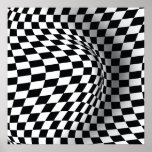 Copie blanche noire d'abrégé sur illusion optique  affiches