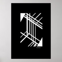 Copie blanche noire de perspective posters
