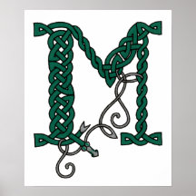 Copie celtique de la lettre M Posters