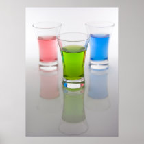 Copie colorée de verres à liqueur posters
