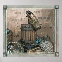 Copie d'affiche d'art d'amateurs de vin