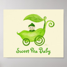 Copie d'affiche d'art de bébé de pois doux