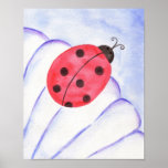 Copie d'affiche d'art de marguerite de coccinelle