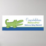Copie d'affiche de bannière d'alligator - bleu/ver posters