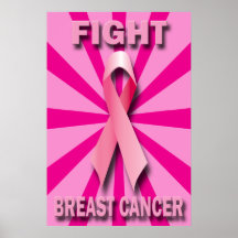 COPIE D'AFFICHE DE CANCER DU SEIN DE COMBAT