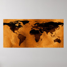 Copie d'affiche de carte du monde