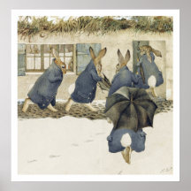 Copie d'affiche de fête de Noël de lapin de Beatri