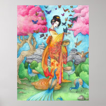 Copie d'affiche de Maiko d'été grande, art de Maik
