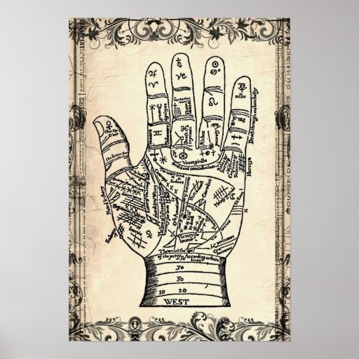 Copie d'affiche de main de diseur de bonne aventur