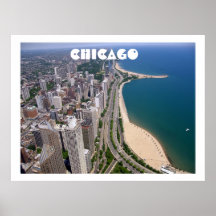 Copie d'affiche de vue panoramique de Chicago