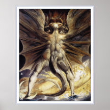 Copie d'affiche de William Blake : Grand dragon ro
