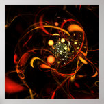 Copie d'art abstrait de battement de coeur poster