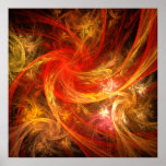Copie d'art abstrait de tempête de feu posters