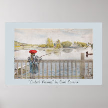 Copie d'art de Carl Larsson "de pêche de Lisbeth" Posters
