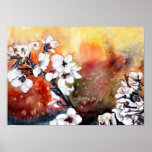 copie d'art de fleurs de résumé sur la toile posters