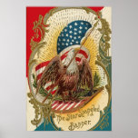 Copie d'art ornée de paillettes par étoile d'Eagle Affiche