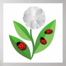 Copie de 3 coccinelles affiche