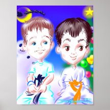 Copie de caricature de karaté de Noël Posters