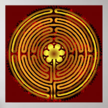 Copie de flamme du feu de labyrinthe de Chartres Posters