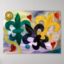 Copie de Fleur de lis de mardi gras Affiches
