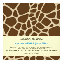 copie de girafe ; épouser invitations
