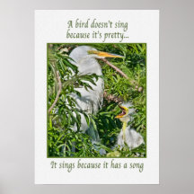 Copie de héron de bébé de chant posters