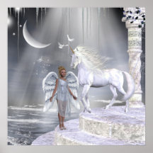 Copie de licornes de Fae d'anges Affiches