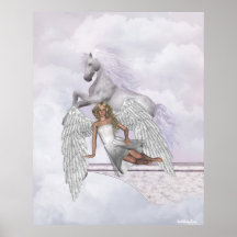 Copie de licornes de Fae d'anges Affiches