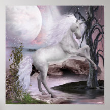 Copie de licornes de Fae d'anges Poster