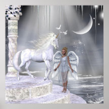 Copie de licornes de Fae d'anges Posters