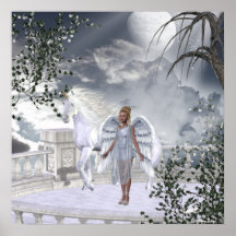 Copie de licornes de Fae d'anges Posters