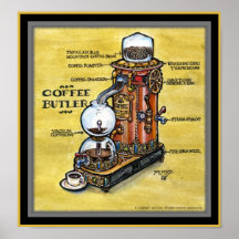 Copie de maître d'hôtel de café de Steampunk Affiche