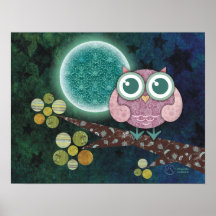 copie de minuit de toile de hibou posters