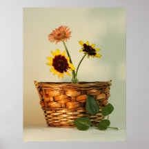 Copie de panier de bouquet de marguerites affiches
