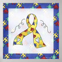Copie de ruban de morceau de puzzle de sensibilisa posters