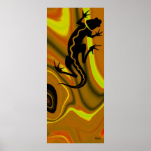 Copie de salamandre de Malibu (moutarde/jaune) Affiche
