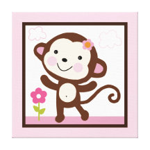 Copie de toile d'animaux de fille de singe de Jill Impressions Sur Toile